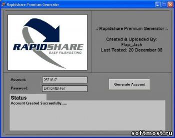 Rapidshare Premium Gen V1.0A 